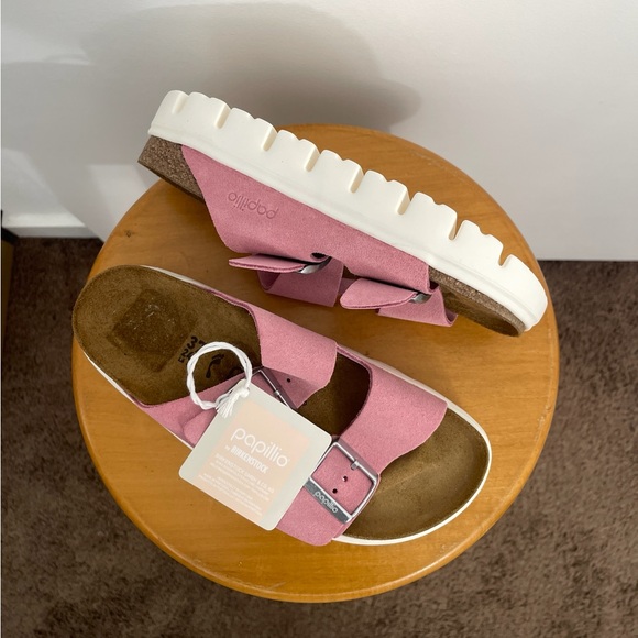NWOB Birkenstocks Papillio Arizona Chunky Pink Leather Platform